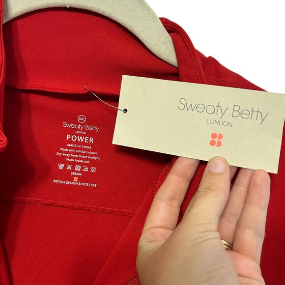 Sweaty Betty Power Workout Zip Through Jacket NWT Women's Sz XXL Cardinal Red - Picture 4 of 7